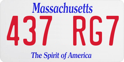 MA license plate 437RG7