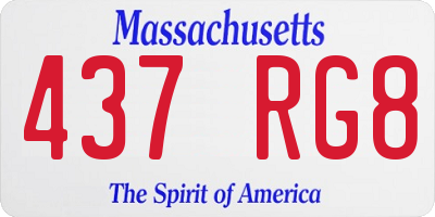 MA license plate 437RG8