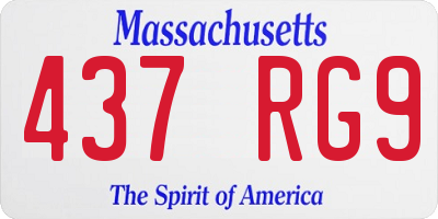 MA license plate 437RG9