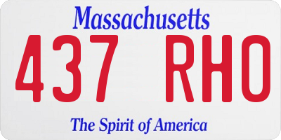 MA license plate 437RH0