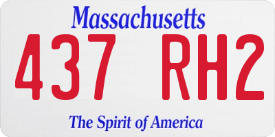 MA license plate 437RH2