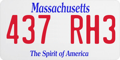 MA license plate 437RH3