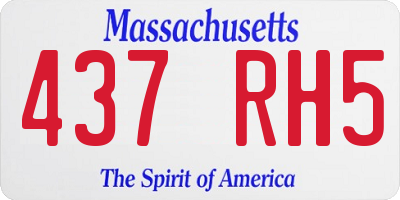 MA license plate 437RH5