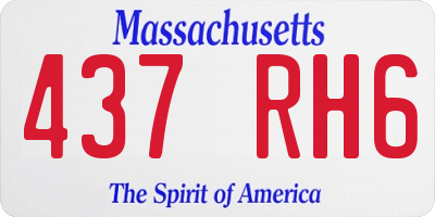 MA license plate 437RH6