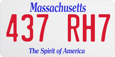 MA license plate 437RH7