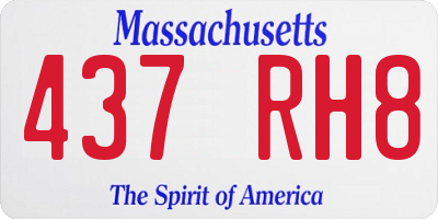 MA license plate 437RH8