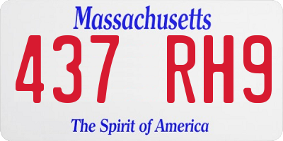 MA license plate 437RH9