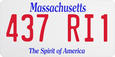 MA license plate 437RI1