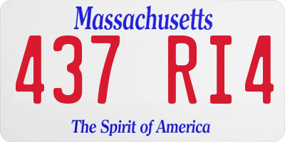 MA license plate 437RI4