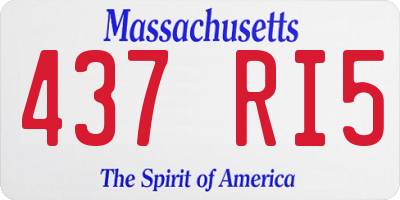 MA license plate 437RI5
