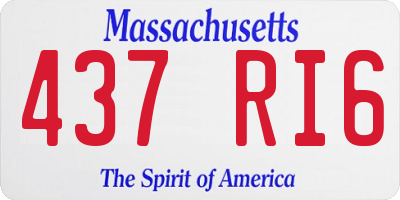 MA license plate 437RI6
