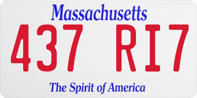 MA license plate 437RI7