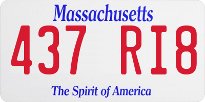 MA license plate 437RI8