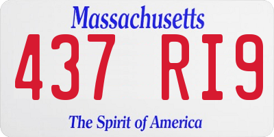 MA license plate 437RI9