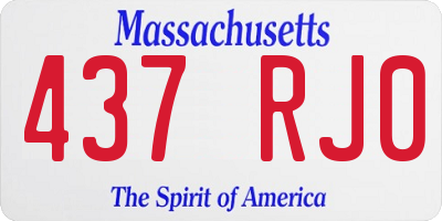 MA license plate 437RJ0