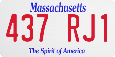 MA license plate 437RJ1