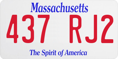 MA license plate 437RJ2