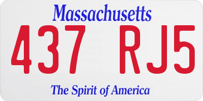 MA license plate 437RJ5