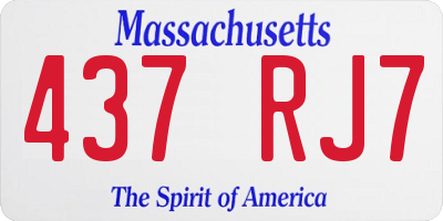 MA license plate 437RJ7