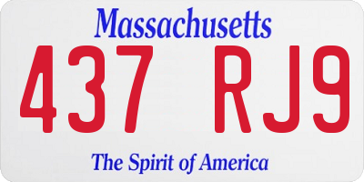 MA license plate 437RJ9