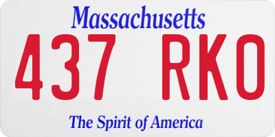 MA license plate 437RK0