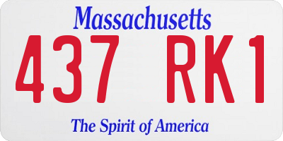 MA license plate 437RK1