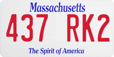 MA license plate 437RK2