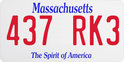 MA license plate 437RK3
