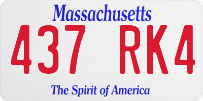MA license plate 437RK4