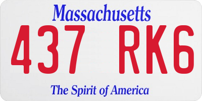 MA license plate 437RK6