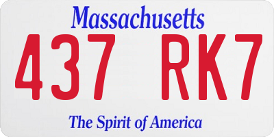 MA license plate 437RK7