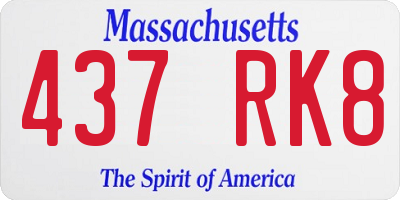 MA license plate 437RK8