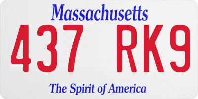 MA license plate 437RK9