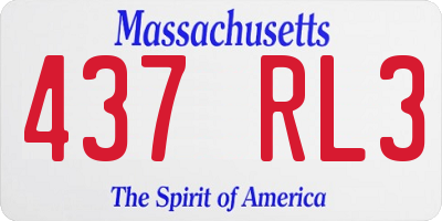 MA license plate 437RL3