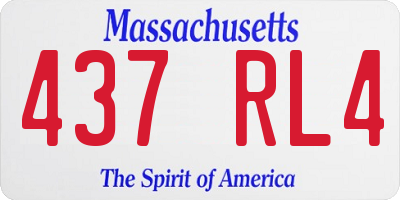 MA license plate 437RL4