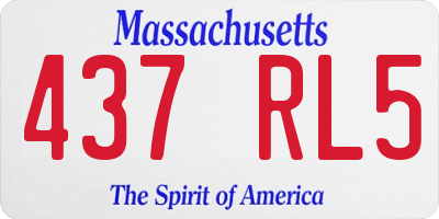 MA license plate 437RL5