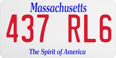 MA license plate 437RL6