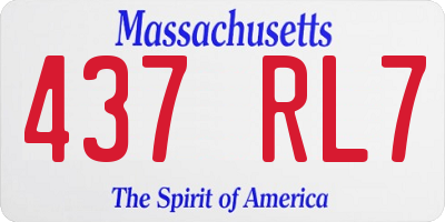 MA license plate 437RL7