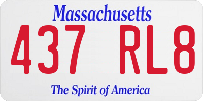 MA license plate 437RL8