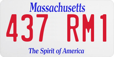 MA license plate 437RM1