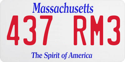 MA license plate 437RM3