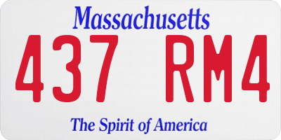 MA license plate 437RM4