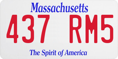 MA license plate 437RM5