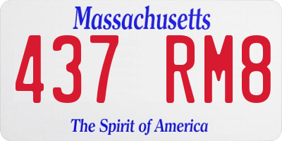 MA license plate 437RM8