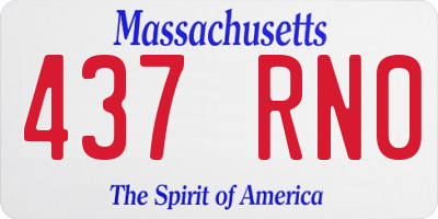 MA license plate 437RN0