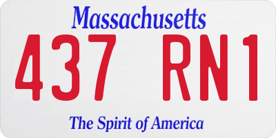 MA license plate 437RN1