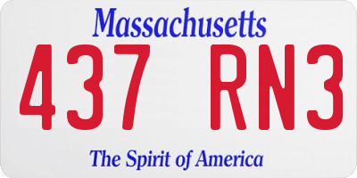 MA license plate 437RN3