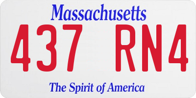 MA license plate 437RN4