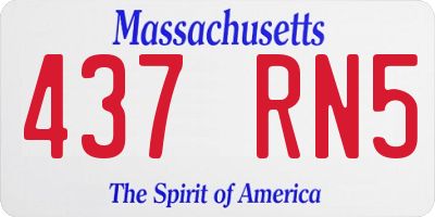 MA license plate 437RN5