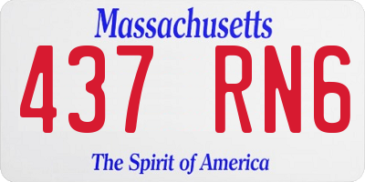 MA license plate 437RN6